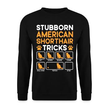 Tricks têtus American Shorthair Cat - Sweat-shirt Unisexe - noir - Devant - Alina (178cm) & Michal (187cm)
