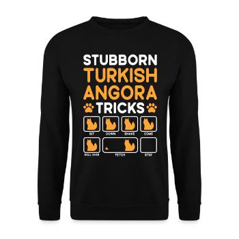 Tricks Têtus Chat Angora Turc - Sweat-shirt Unisexe - noir - Devant - Alina (178cm) & Michal (187cm)