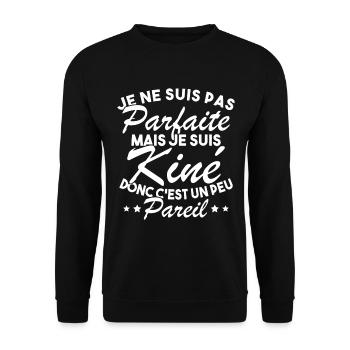 Kinésithérapeute Humour Kinésithérapie Kiné - Sweat-shirt Unisexe - noir - Devant - Alina (178cm) & Michal (187cm)