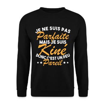 Kinésithérapeute Humour Kinésithérapie Kiné - Sweat-shirt Unisexe - noir - Devant - Alina (178cm) & Michal (187cm)