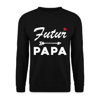 Futur Papa Humour Cadeau Homme Fête des Pères - Sweat-shirt Unisexe - noir - Devant - Alina (178cm) & Michal (187cm)