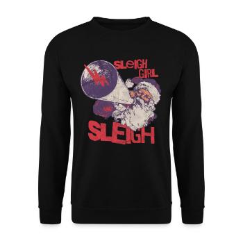Sleigh Girl Sleigh Funny Ugly Christmas für Frauen - Unisex Pullover - Schwarz - Vorne - Alina (178cm) & Michal (187cm)