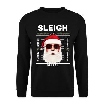 Sleigh Girl Sleigh Funny Ugly Christmas für Frauen - Unisex Pullover - Schwarz - Vorne - Alina (178cm) & Michal (187cm)