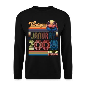 Anniversary January 2008. Gift January 2008. - Unisex Sweatshirt - black - Front - Alina (178cm) & Michal (187cm)