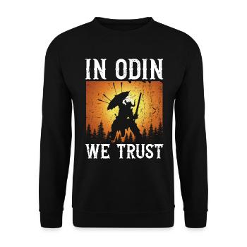 In Odin We Trust Viking - Unisex Pullover - Schwarz - Vorne - Alina (178cm) & Michal (187cm)