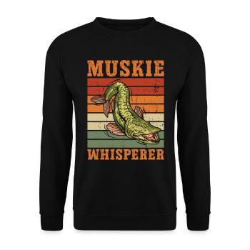 Muskie Whisperer Pêche musquée - Sweat-shirt Unisexe - noir - Devant - Alina (178cm) & Michal (187cm)