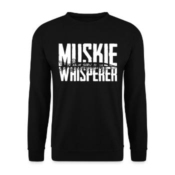 Muskie Whisperer Pêche musquée - Sweat-shirt Unisexe - noir - Devant - Alina (178cm) & Michal (187cm)