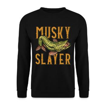 Musky Slayer Pêche musquée - Sweat-shirt Unisexe - noir - Devant - Alina (178cm) & Michal (187cm)