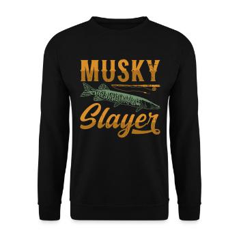 Musky Slayer Pêche musquée - Sweat-shirt Unisexe - noir - Devant - Alina (178cm) & Michal (187cm)