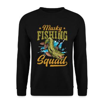 Escouade de pêche musquée Pêche musquée - Sweat-shirt Unisexe - noir - Devant - Alina (178cm) & Michal (187cm)