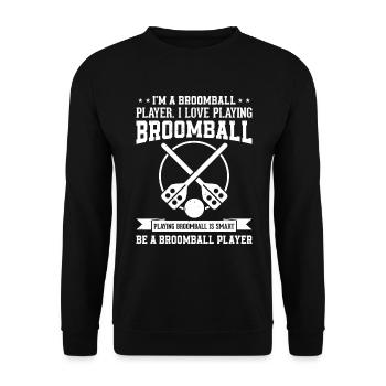 Broomball Je suis un joueur de ballon-balai J’aime jouer Br - Sweat-shirt Unisexe - noir - Devant - Alina (178cm) & Michal (187cm)