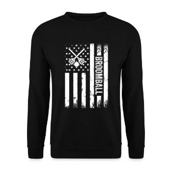 Broomball US Flag Broomball Sport Broomball Player - Unisex Sweatshirt - black - Front - Alina (178cm) & Michal (187cm)