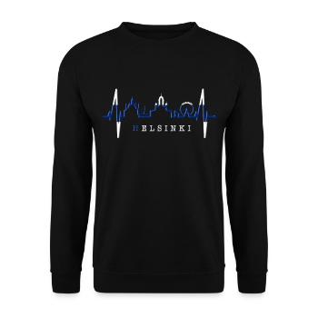 Helsinki Skyline Herzschlag Finnisch Love Finnland - Unisex Pullover - Schwarz - Vorne - Alina (178cm) & Michal (187cm)