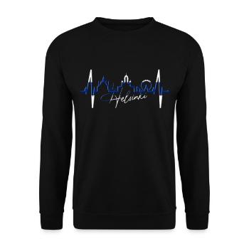 Helsinki Skyline Herzschlag Finnisch Love Finnland - Unisex Pullover - Schwarz - Vorne - Alina (178cm) & Michal (187cm)