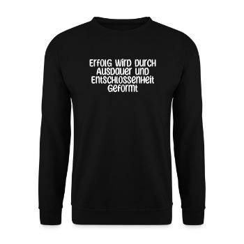 Fitness - Erfolg wird durch Ausdauer und - Unisex Pullover - Schwarz - Vorne - Alina (178cm) & Michal (187cm)