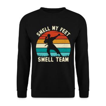 Smell my feet Smell Team - Sweat-shirt Unisexe - noir - Devant - Alina (178cm) & Michal (187cm)