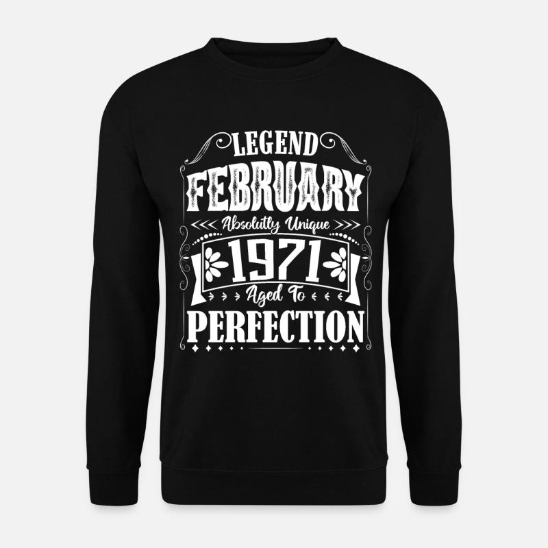 Februar 1971. Februar 1971 Geburtstagsgeschenk. - Unisex Pullover - Schwarz