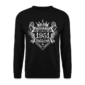 Dezember 1951 | Dezember 1951 Geburtstag 1951 - Unisex Pullover - Schwarz - Vorne - Alina (178cm) & Michal (187cm)