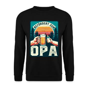 Werdender Opa loading zukünftiger Großvater Opa - Unisex Pullover - Schwarz - Vorne - Alina (178cm) & Michal (187cm)