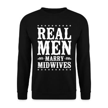 Nurse Midwife Birth Worker - Unisex Sweatshirt - black - Front - Alina (178cm) & Michal (187cm)