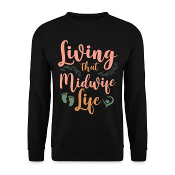 Nurse Midwife Birth Worker Living - Unisex Sweatshirt - black - Front - Alina (178cm) & Michal (187cm)