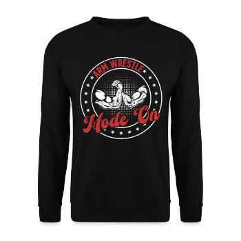 Arm Wrestle Mode On - Arm Wrestler Arm Wrestling - Unisex Sweatshirt - black - Front - Alina (178cm) & Michal (187cm)