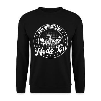 Armwrestling Arm Wrestler - Arm Wrestling Mode On - Unisex Pullover - Schwarz - Vorne - Alina (178cm) & Michal (187cm)