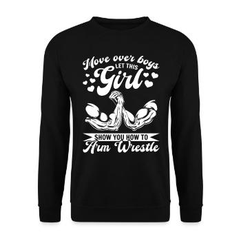 Arm Wrestle Arm Wrestling Girl Arm Wrestler Girl - Unisex Pullover - Schwarz - Vorne - Alina (178cm) & Michal (187cm)