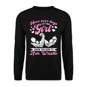 Bras de fer Bras de fer Fille Bras de fer Fille - Sweat-shirt Unisexe - noir - Devant - Alina (178cm) & Michal (187cm)