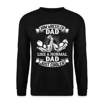 Arm Wrestler Dad Arm Wrestling Dad - Unisex Pullover - Schwarz - Vorne - Alina (178cm) & Michal (187cm)