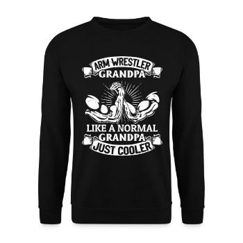 Arm Wrestler Grandpa Arm Wrestling Grandpa - Unisex Pullover - Schwarz - Vorne - Alina (178cm) & Michal (187cm)