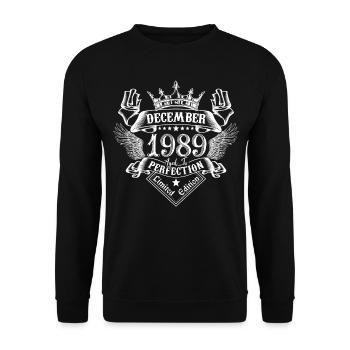 Dezember 1989 | Dezember 1989 Jubiläum 1989 - Unisex Pullover - Schwarz - Vorne - Alina (178cm) & Michal (187cm)