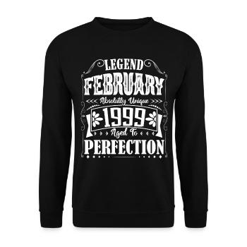 Février 1999. Cadeau d'Anniversaire février 1999. - Sweat-shirt Unisexe - noir - Devant - Alina (178cm) & Michal (187cm)