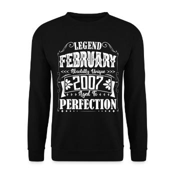 February 2007. February 2007 Birthday Gift. - Unisex Sweatshirt - black - Front - Alina (178cm) & Michal (187cm)