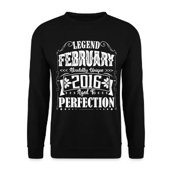 February 2016. February 2016 Birthday Gift. - Unisex Sweatshirt - black - Front - Alina (178cm) & Michal (187cm)