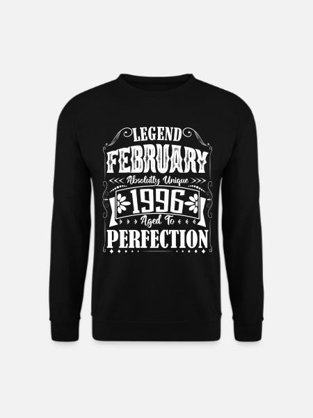 Februar 1996. Februar 1996 Geburtstagsgeschenk. - Unisex Pullover - Schwarz