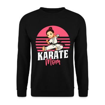 Maman karaté - Sweat-shirt Unisexe - noir - Devant - Alina (178cm) & Michal (187cm)