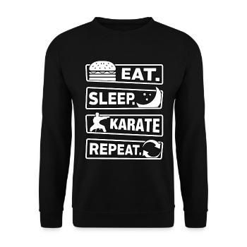 Eat Sleep Karate Repeat - Unisex Sweatshirt - black - Front - Alina (178cm) & Michal (187cm)