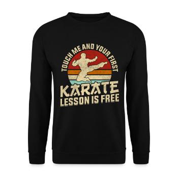 Touch me et votre premier cours de karaté est gratuit - Sweat-shirt Unisexe - noir - Devant - Alina (178cm) & Michal (187cm)