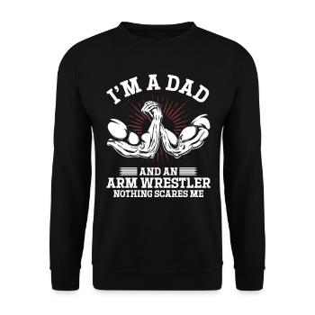 Je suis un papa et un lutteur de bras de fer Papa Bras de fer D - Sweat-shirt Unisexe - noir - Devant - Alina (178cm) & Michal (187cm)