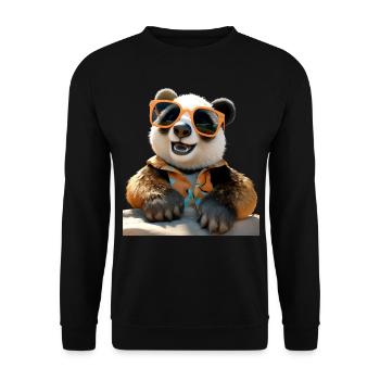 Panda Bear Sunglasses Pandas Love Cute Panda Bear - Unisex Sweatshirt - black - Front - Alina (178cm) & Michal (187cm)