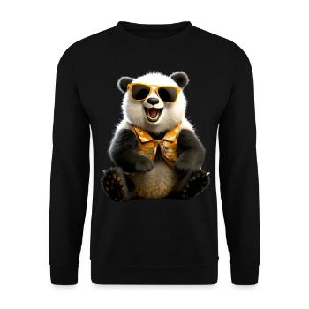 Panda Bear Sunglasses Pandas Love Cute Panda Bear - Unisex Sweatshirt - black - Front - Alina (178cm) & Michal (187cm)