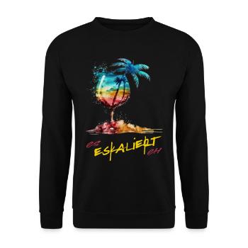 Costume de fête « It Escalates Anyway » pour une soirée entre filles - Sweat-shirt Unisexe - noir - Devant - Alina (178cm) & Michal (187cm)