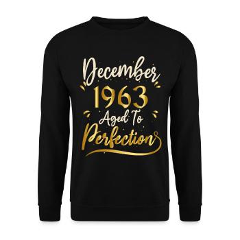 Dezember 1963 Dezember Jahrestag Dezember 1963 - Unisex Pullover - Schwarz - Vorne - Alina (178cm) & Michal (187cm)