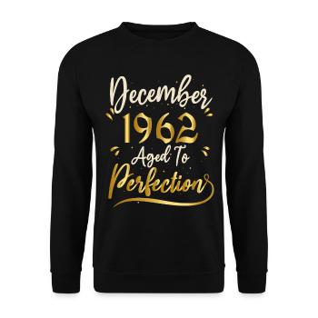 Dezember 1962 Dezember Jahrestag Dezember 1962 - Unisex Pullover - Schwarz - Vorne - Alina (178cm) & Michal (187cm)
