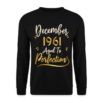 Dezember 1961 Dezember Jahrestag Dezember 1961 - Unisex Pullover - Schwarz - Vorne - Alina (178cm) & Michal (187cm)