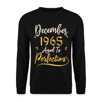 Décembre 1965 Décembre anniversaire December 1965 - Sweat-shirt Unisexe - noir - Devant - Alina (178cm) & Michal (187cm)