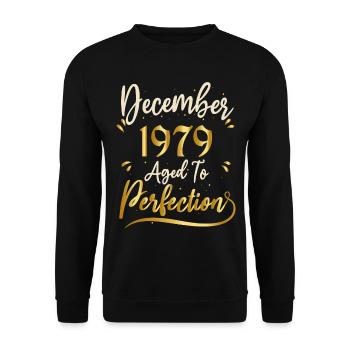 December 1979 December Anniversary December 1979 - Unisex Sweatshirt - black - Front - Alina (178cm) & Michal (187cm)
