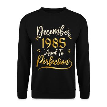 Décembre 1985 Décembre anniversaire December 1985 - Sweat-shirt Unisexe - noir - Devant - Alina (178cm) & Michal (187cm)