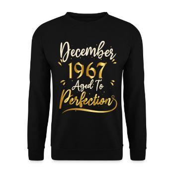 Décembre 1967 Décembre anniversaire December 1967 - Sweat-shirt Unisexe - noir - Devant - Alina (178cm) & Michal (187cm)